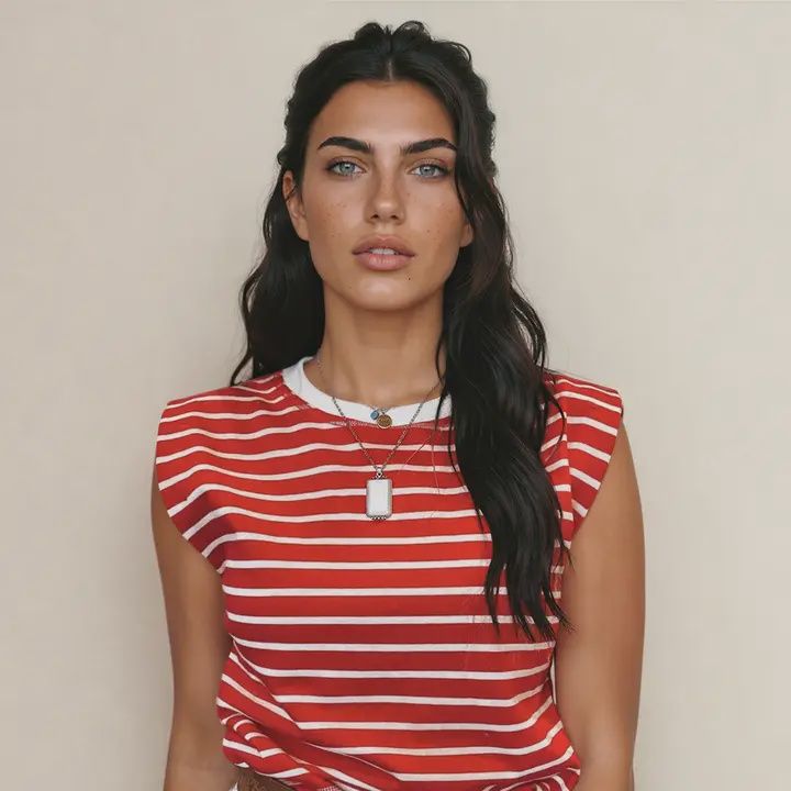 Serena Red Ribbed Tank Top
