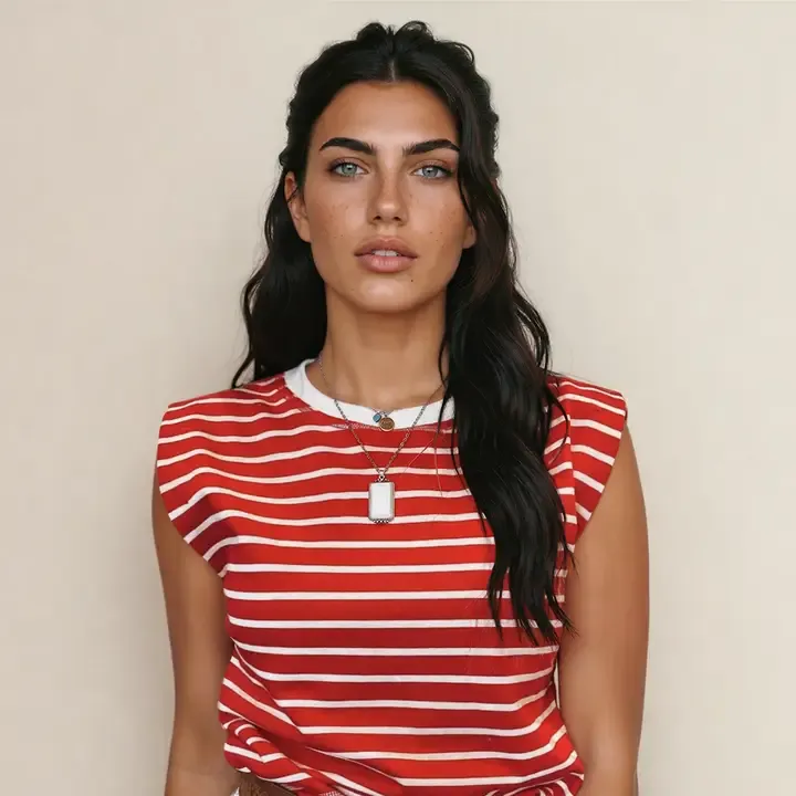 Serena Red Ribbed Tank Top