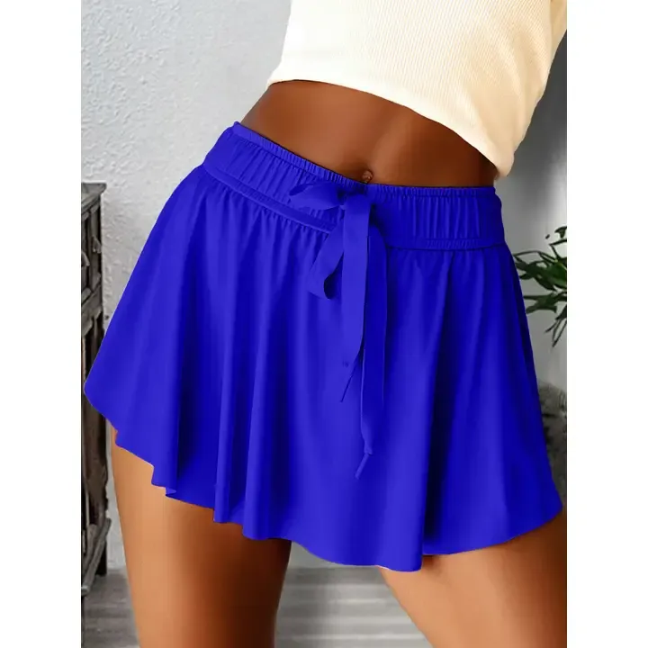 High Waist Lined Tennis Skorts, Color: Royal Blue, Size: Small