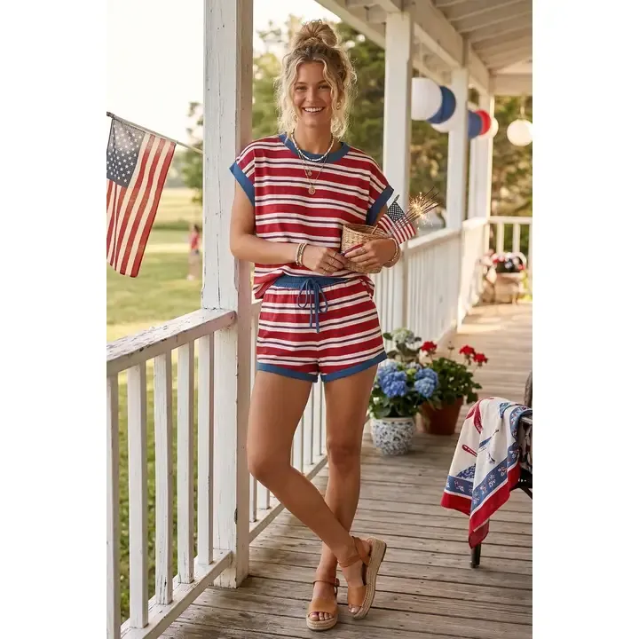 All-American Stripe Top &amp; Shorts Set