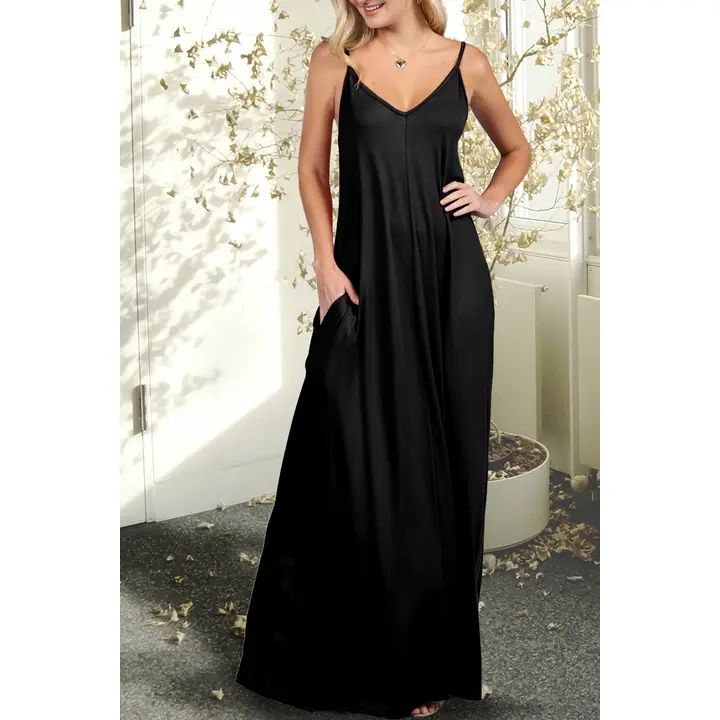 Black Spaghetti Knit Dress