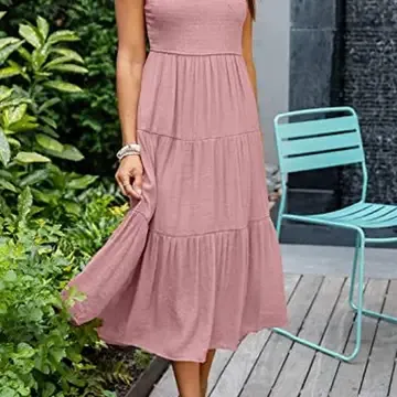 Cap sleeve tiered midi dress