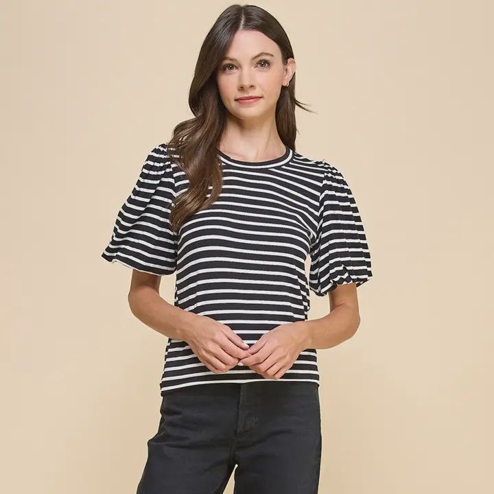 Striped Puffer Top