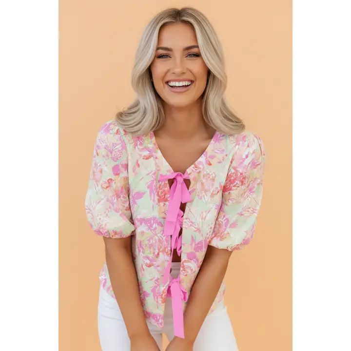 Floral Ribbon Top
