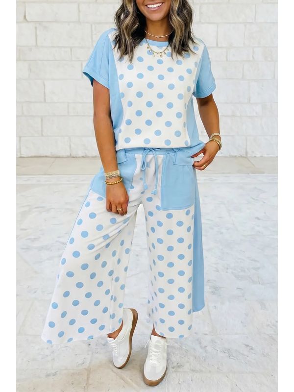 Blue Poka Dot Set