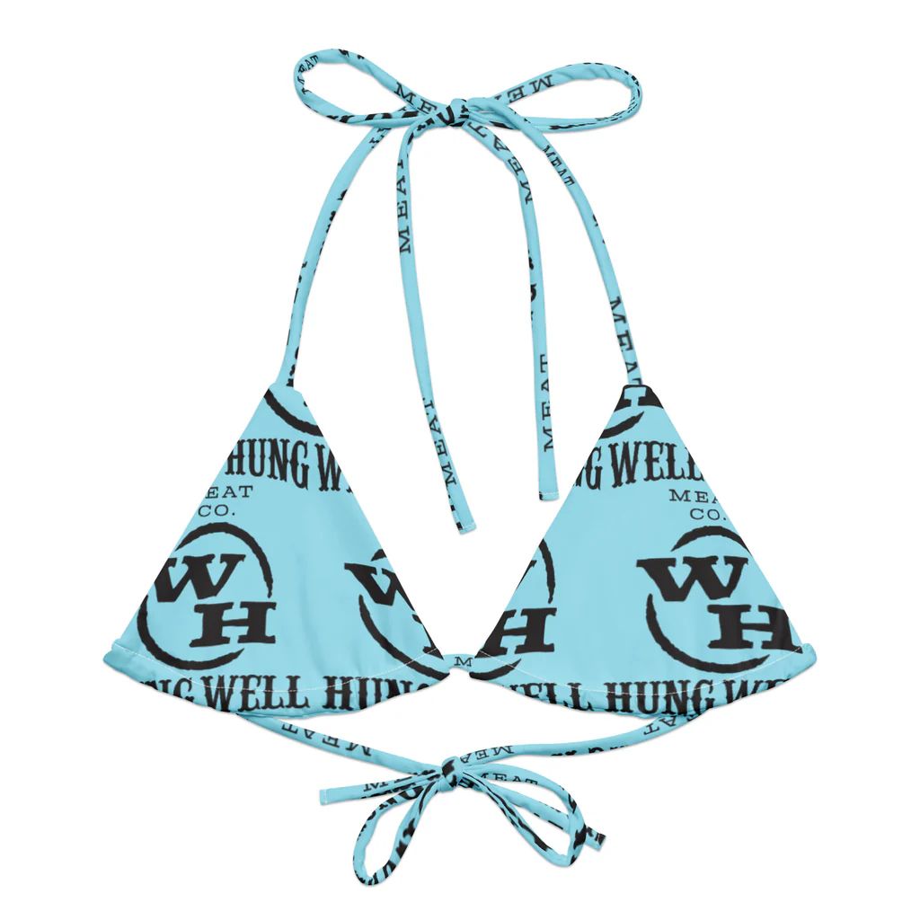 WH Logo All-Over Print recycled String Bikini Top (3 Color Options)