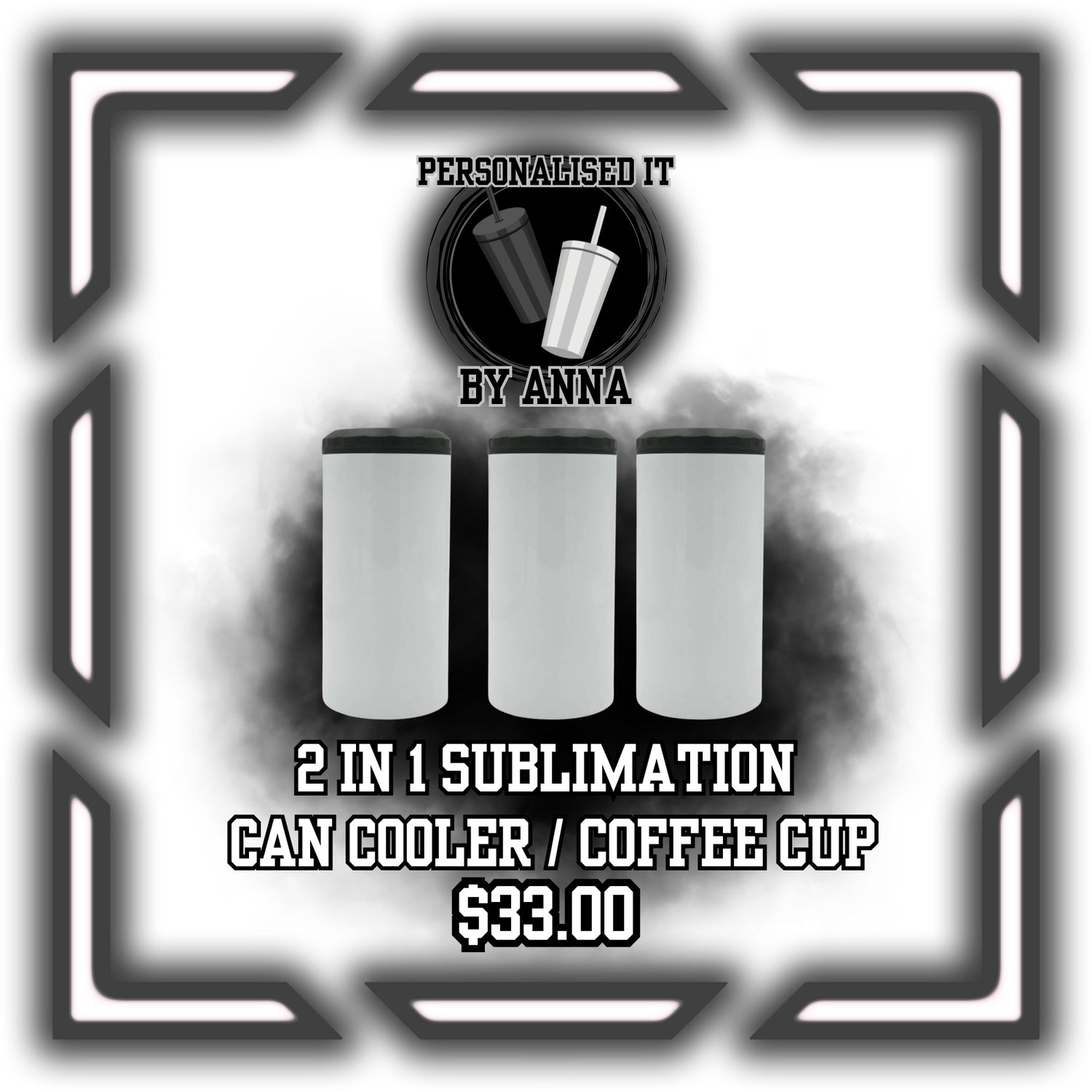 2 IN 1 CUSTOM SUBLIMATION CAN COOLER/COFFEE CUP