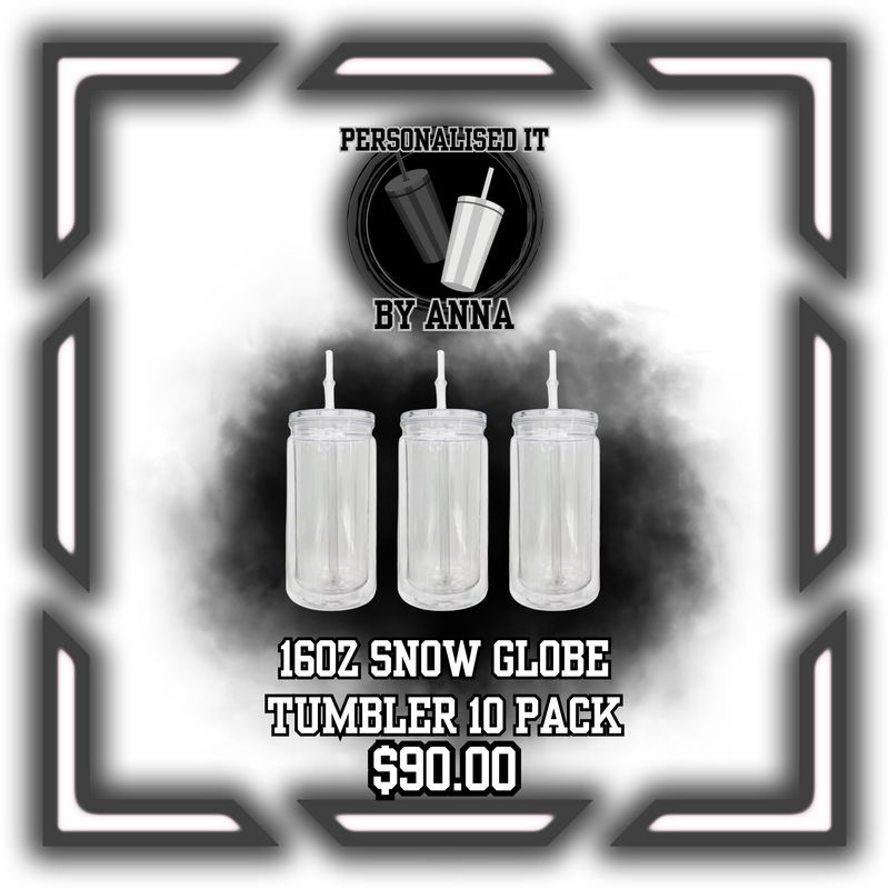 16oz SNOW GLOBE BUNDLE 10PACK