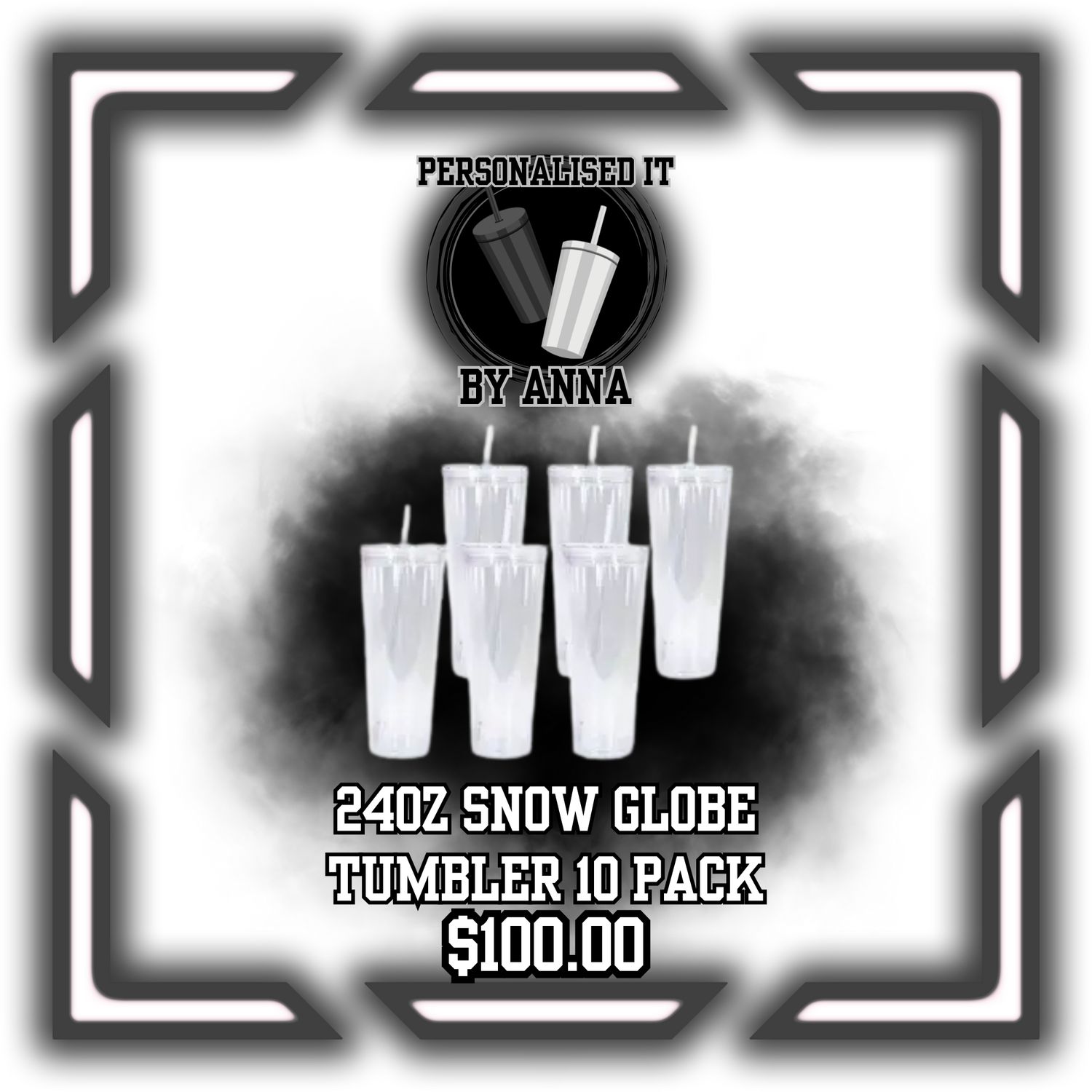 24oz SNOW GLOBE TUMBLER BLANK 10 PACK