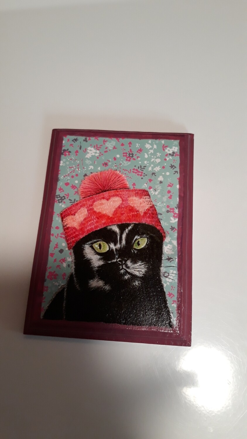 Valentine hat cat