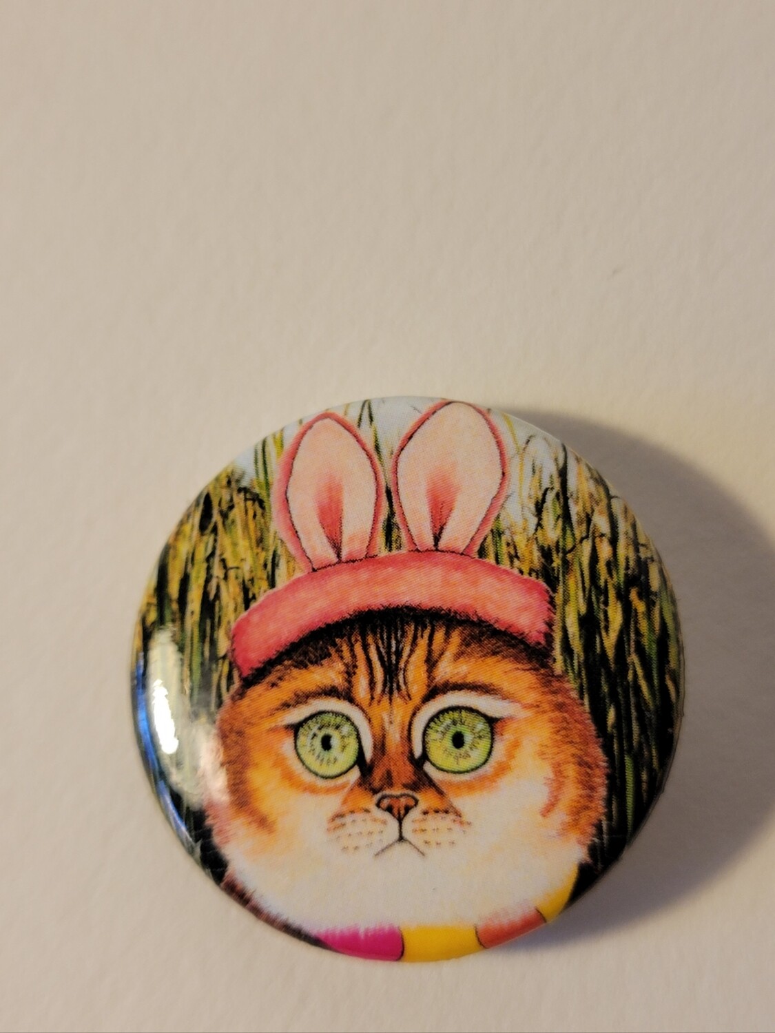 bunny cat button