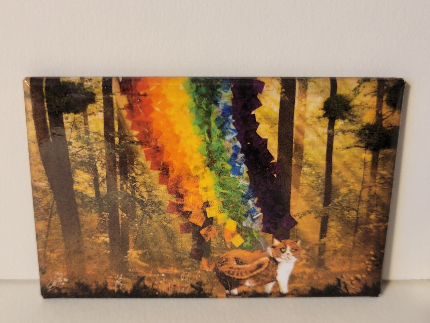 Cat at the end of rainbow magnet