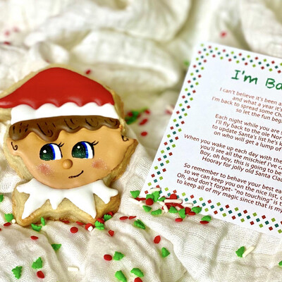 “I’m Back” Elf on a Shelf Cookie