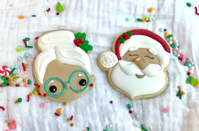 Mr. and Mrs. Claus Cookie Set