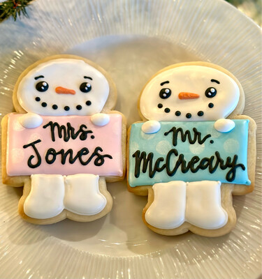 Personalized Snowman Cookies