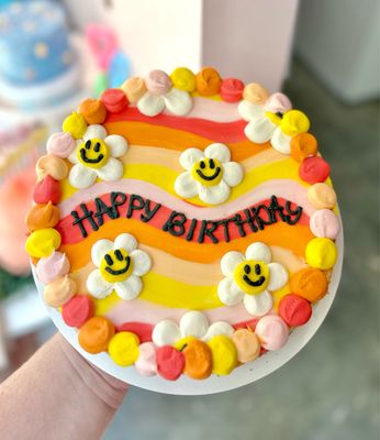 Groovy Birthday Cookie Cake