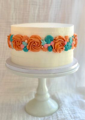 Fall Flower Crown Cake