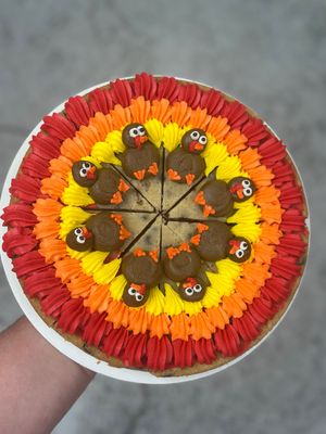 Gaggle of Turkeys Cookie Cake