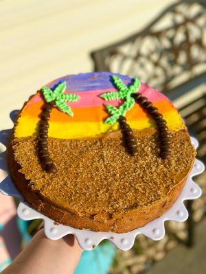 Sunset and Sand Cookie Cake