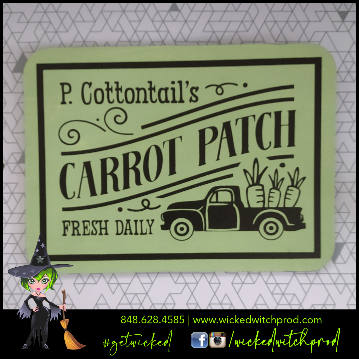 P. Cottontail's Carrot Patch Wooden Sign