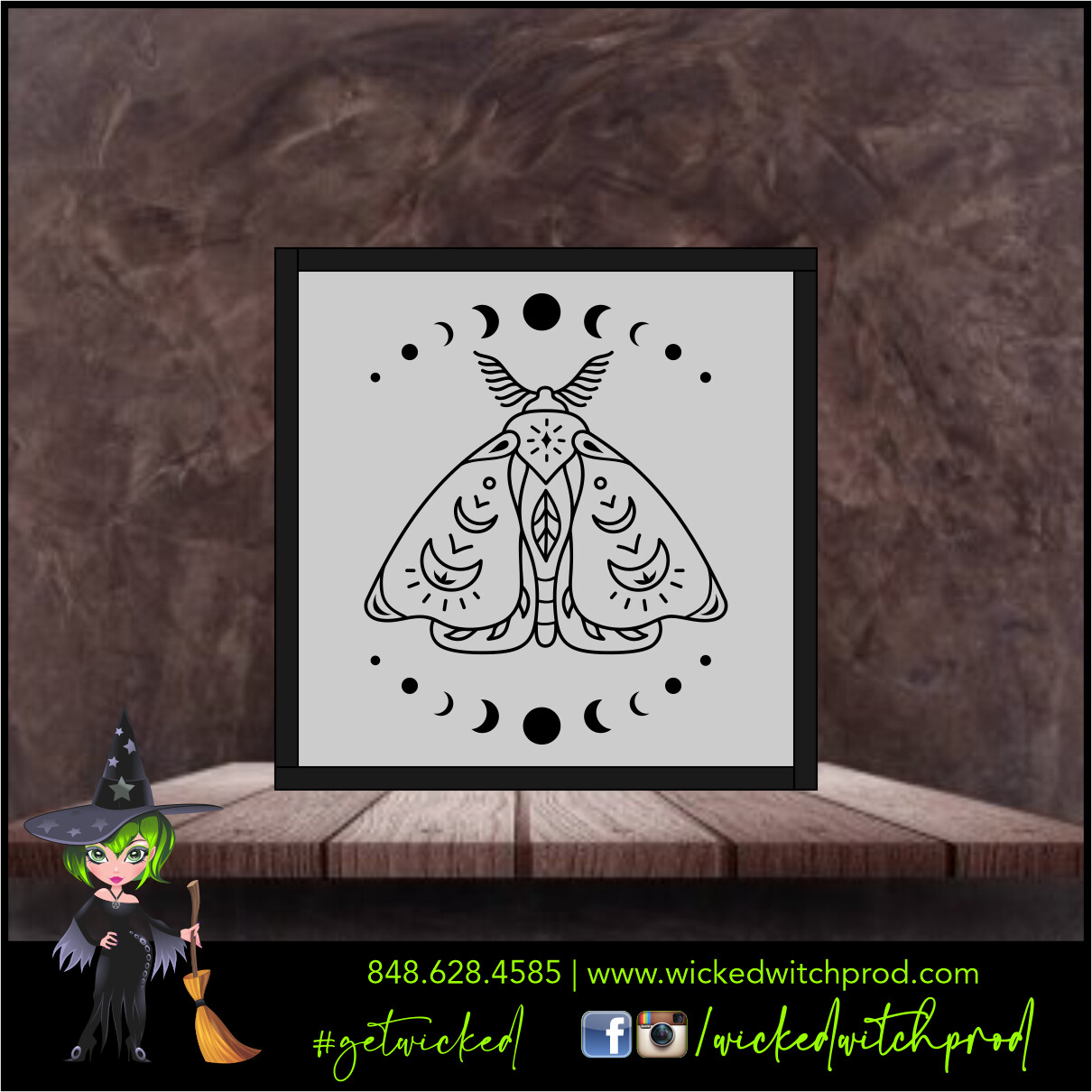 Boho Moth & Moon Phases - Wicked Farmhouse Sign (8