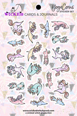 Yoga Unicorns Die-Cut Sticker Set
