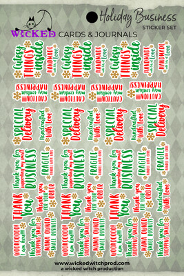 Holiday Thank Yous Die-Cut Sticker Set (Small Business)