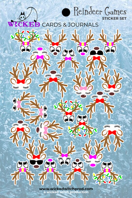 Reindeer Faces Die-Cut Sticker Set