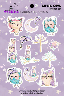 Cutie Owl Die-Cut Sticker Set