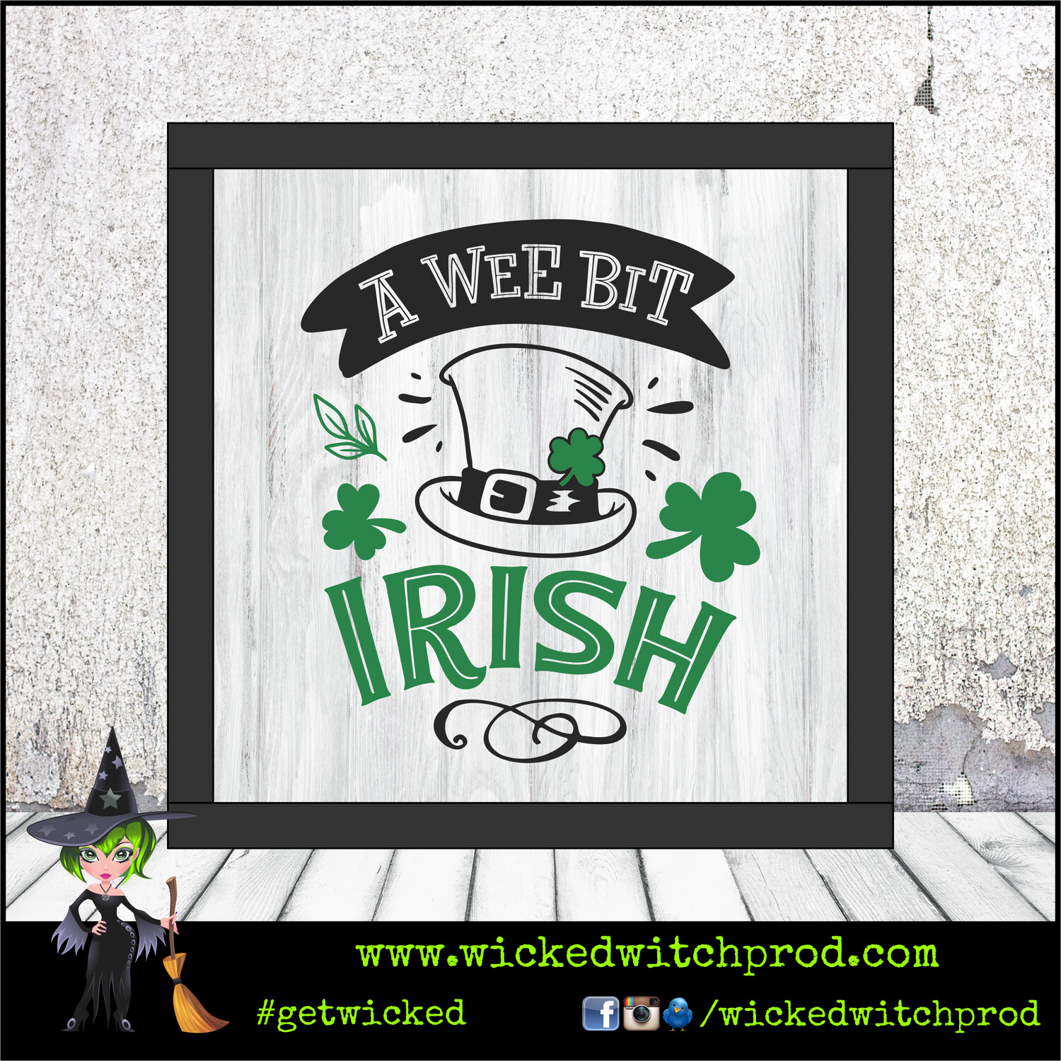 “A Wee Bit Irish” Wood Sign with Frame (St. Patrick’s Day Collection)