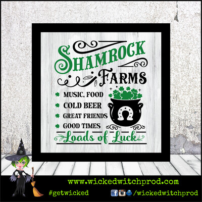 “Shamrock Farms” Wood Sign with Frame (St. Patrick’s Day Collection)