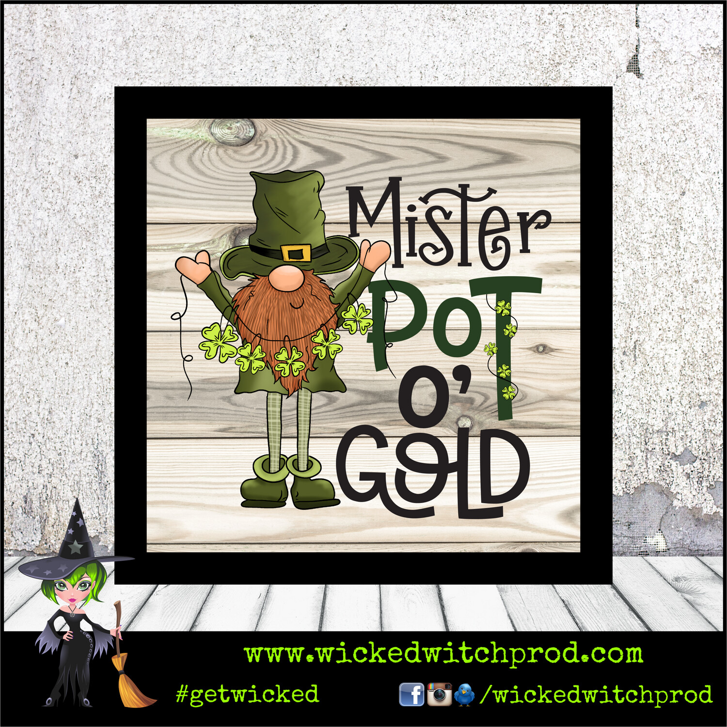 “Mister Pot of Gold” Wood Sign with Frame (St. Patrick’s Day Collection)