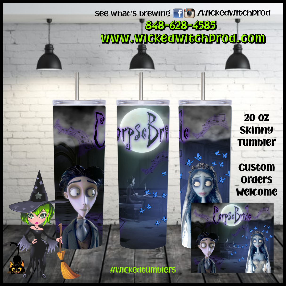 Corpse Bride 20 oz Skinny Tumbler