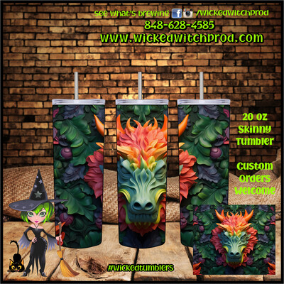 3D Dragon 20 oz Skinny Tumbler