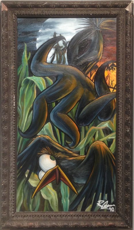 10x20 Scarecrow Framed Canvas Oil Painting