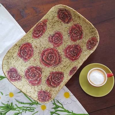 &quot;A Rose Is a Rose Is a Rose II&quot; - Handmade paper bowl