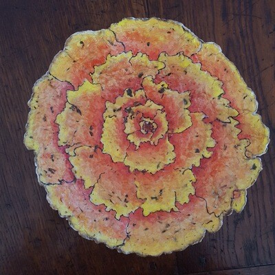 SOLD "Merry-gold" Handmade Paper Bowl (One of a kind)