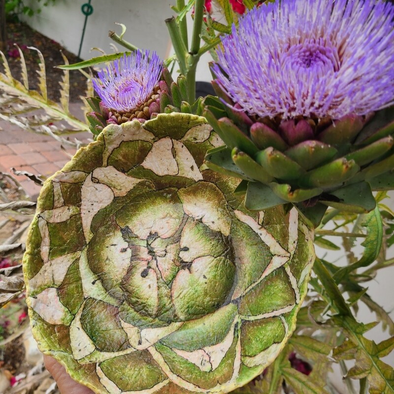 SOLD - My Artichoke&quot; Handmade Paper Bowl (One of a kind)