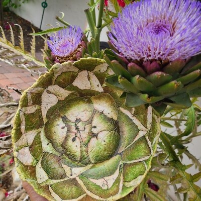 SOLD - My Artichoke&quot; Handmade Paper Bowl (One of a kind)
