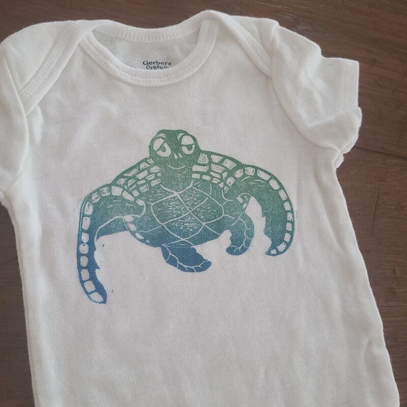 &quot;Sheldon the Sea Turtle&quot;  - 100% Organic Cotton Infant&#39;s Onesie