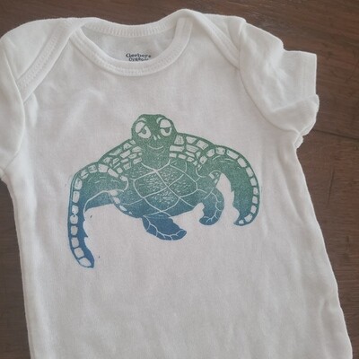 &quot;Sheldon the Sea Turtle&quot;  - 100% Organic Cotton Infant&#39;s Onesie