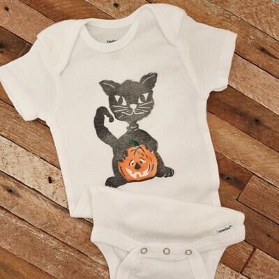 &quot;Cat-o-lantern&quot; 100%  Organic Cotton Creeper
