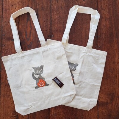 "Cat-O-Lantern" Organic Cotton Halloween Tote "Cat-O-Lantern" Organic Cotton Halloween Tote