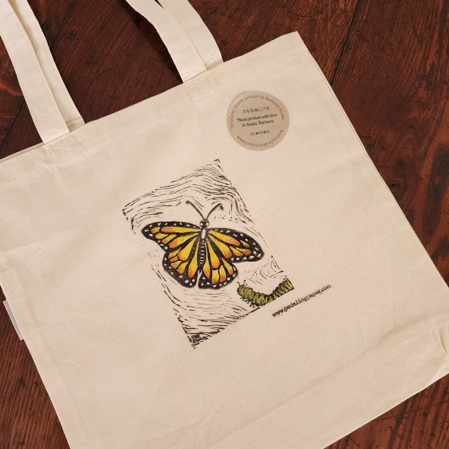 &quot;Monarch Butterfly&quot; Organic Cotton Tote Bag