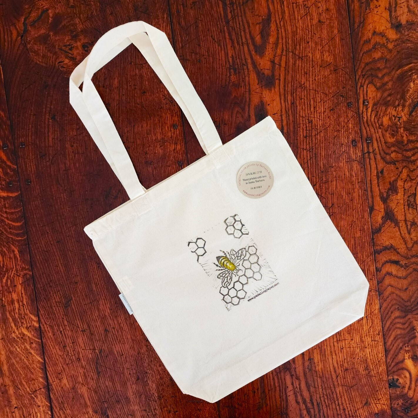 &quot;Buzzed Bee&quot; Organic Cotton Tote Bag
