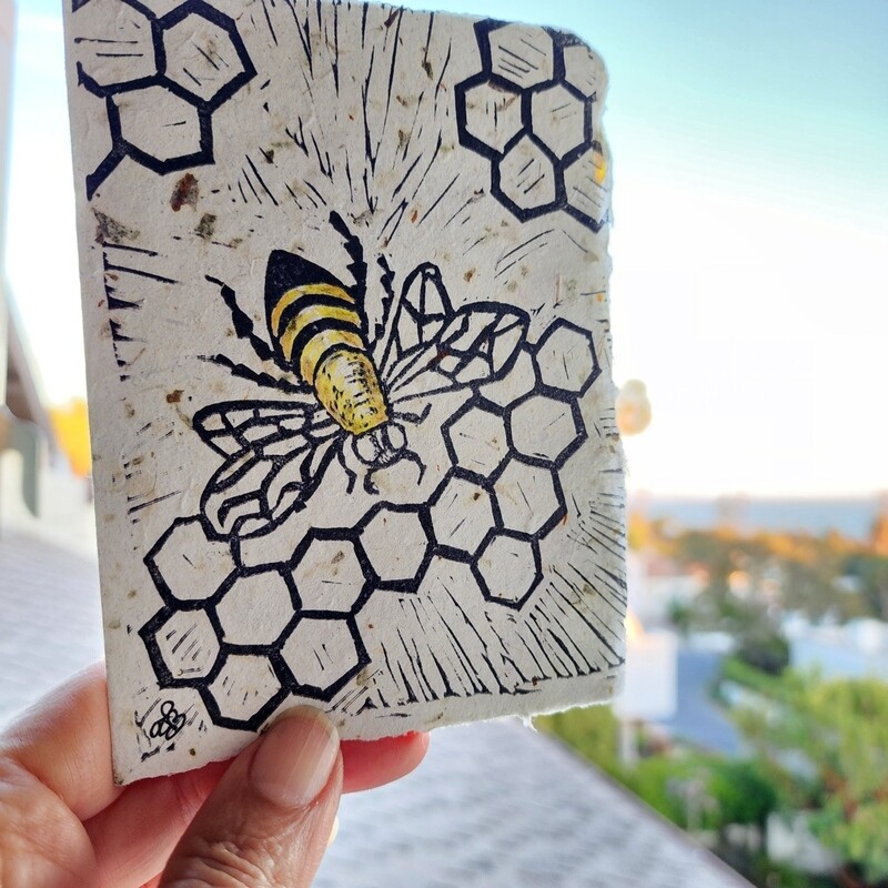 "Buzzed Bee" Note Card