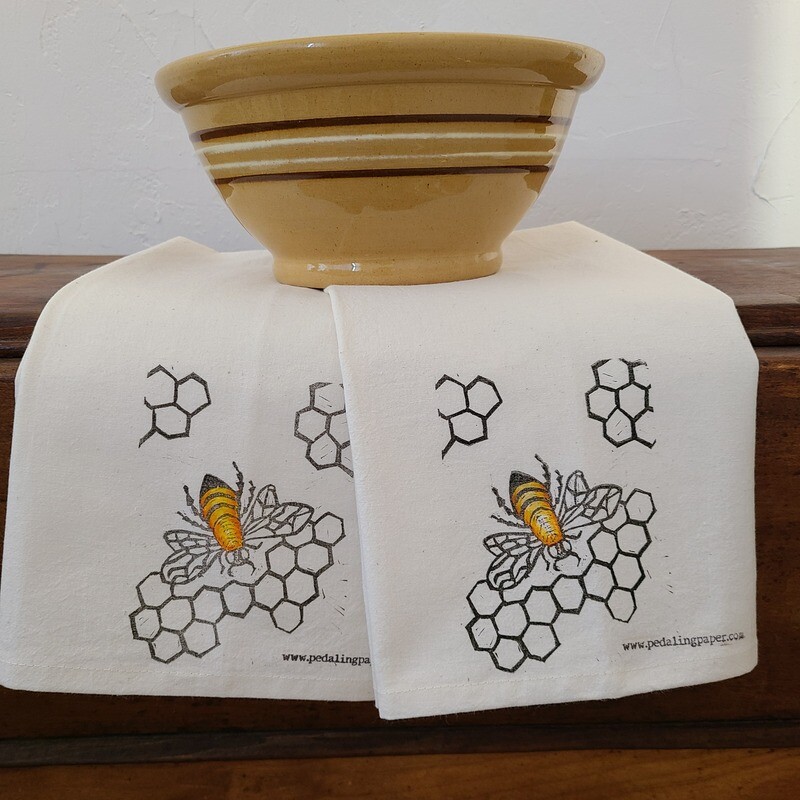&quot;Buzzed Bee&quot; - 100% Cotton Tea Towel