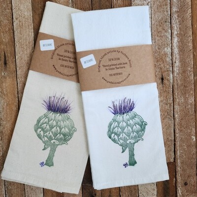 Artichoke - Block printed 100% Cotton Tea Towel
