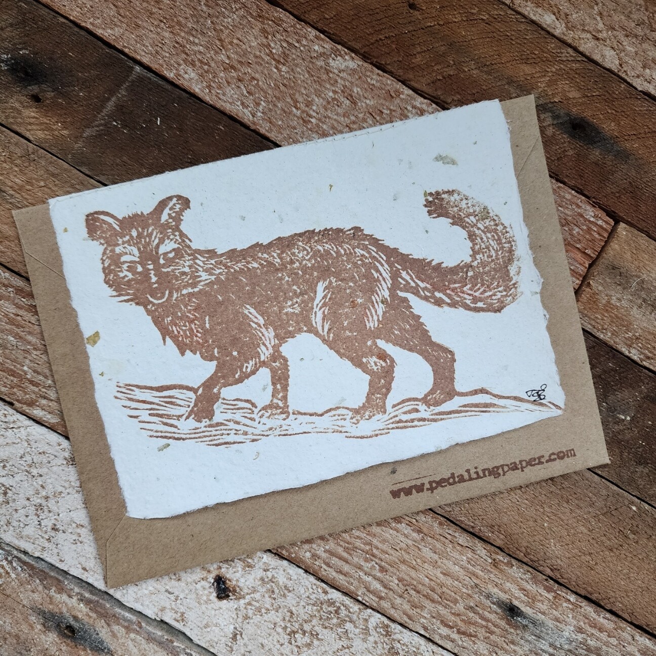 Foxy Mama - Handmade Paper Note Card