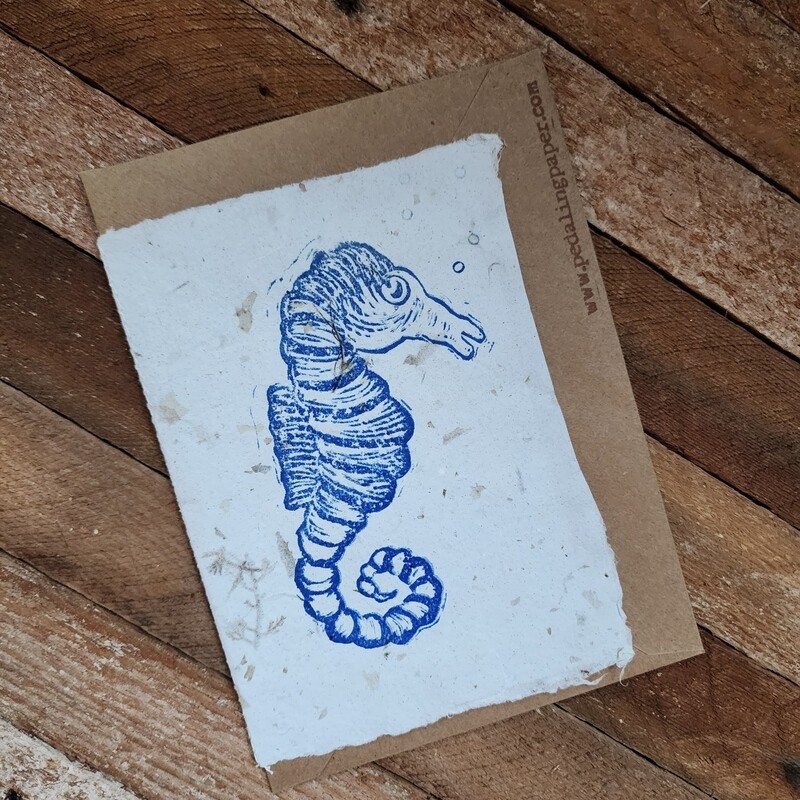 &quot;I Sea Horses&quot; Kelp Note Card